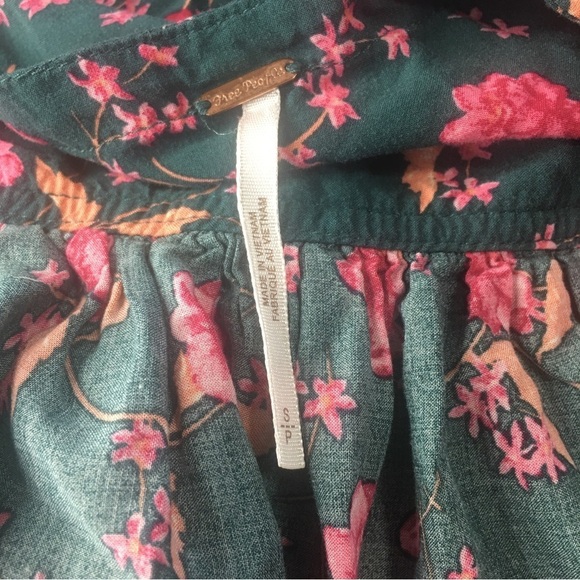 Free People Flower Fields Mini Dress Free People Size Small Green Pink Combo - Picture 6 of 7